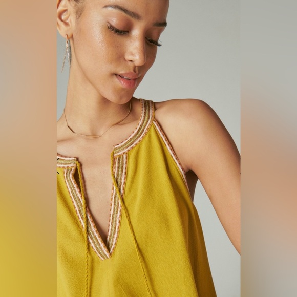 Lucky Brand ☘️ Embroidered Peasant Swing Tank - Picture 5 of 9